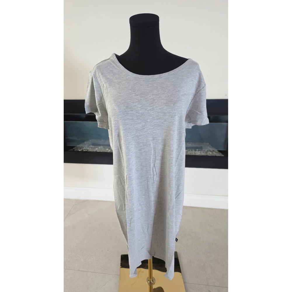 NWT RTL $59 Gap Women Grey CTN Short Sleeve T-Shirt Dress Minimalistic Preppy L